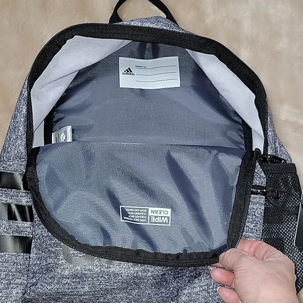 ADIDAS CHARCOAL AND BLACK BACKPACK - NEW